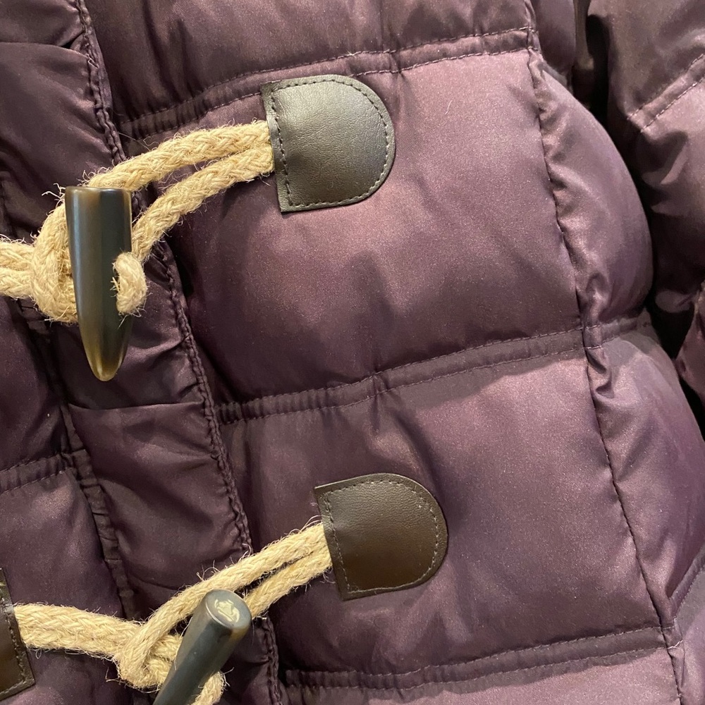 Long purple & grey winter coat jacket parka puffer - Picture 13 of 13